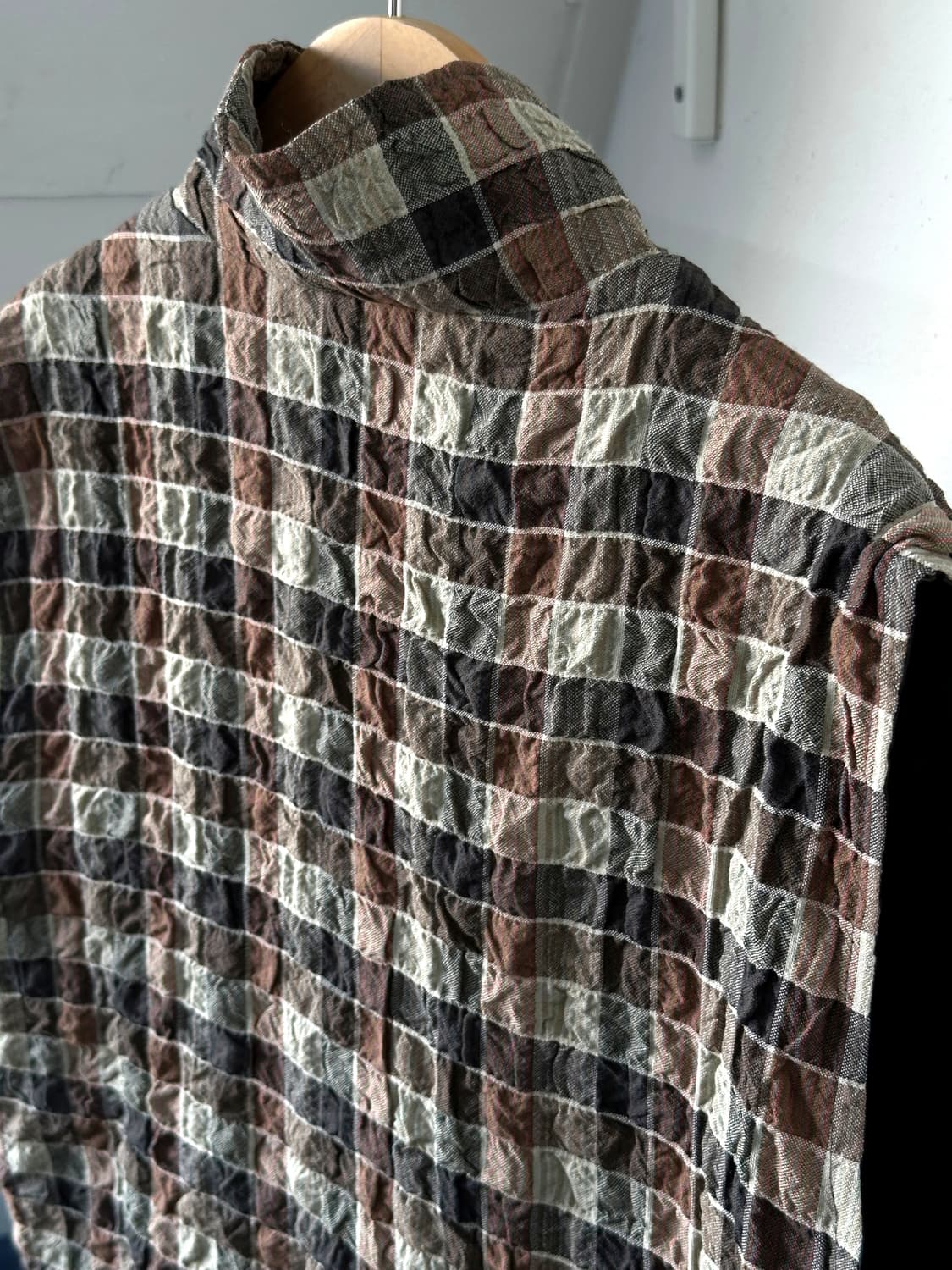 Poly cotton volrume fabric zip gilet 상품이미지7