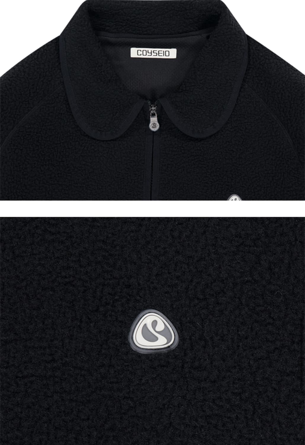 코이세이오 라운드 카라 플리스 블랙 후드집업 후리스 자켓 상품이미지3