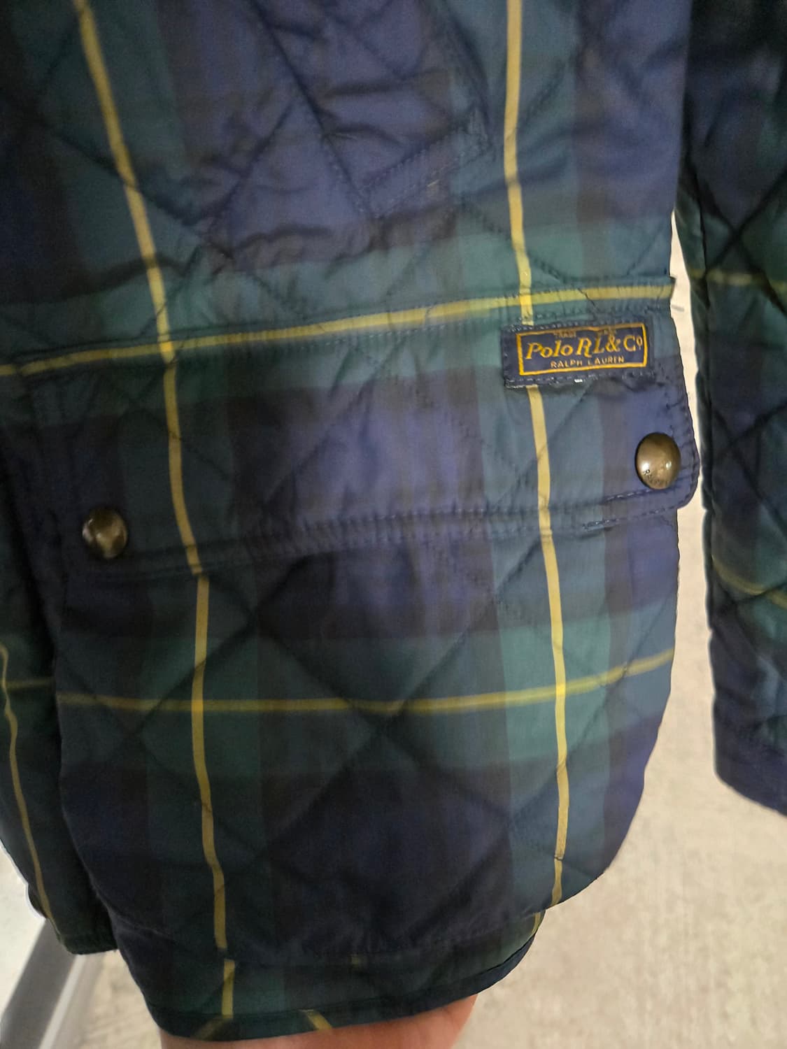 폴로 랄프로렌 퀼팅 자켓 타탄체크 M 사이즈 팝니다 상품이미지4