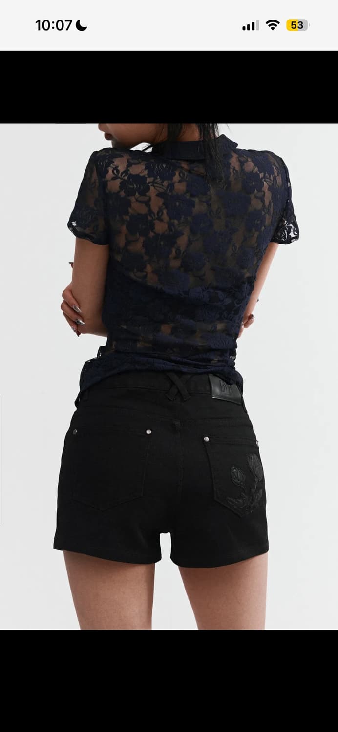 달링유어배드 블랙 로즈 쇼트 팬츠 상품이미지1