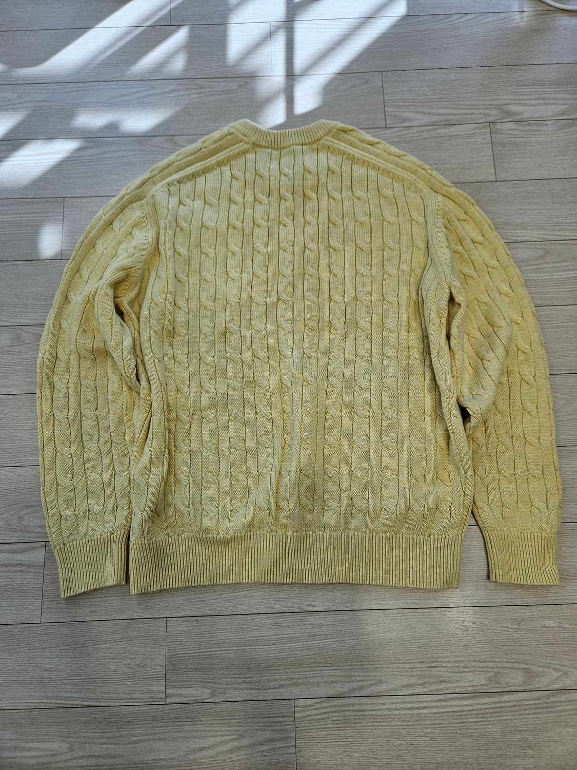 인템포무드 꽈배기니트 연노랑 L 상품이미지2