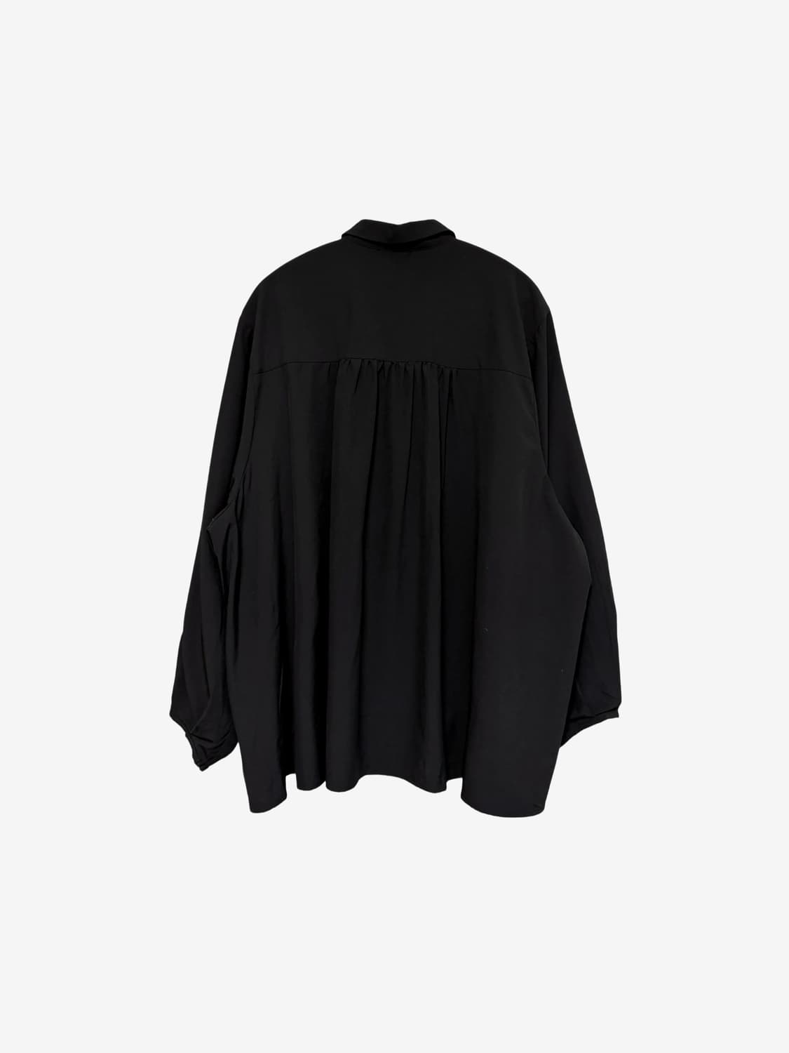 Volume Sleeve Oversized Shirt - Black 상품이미지7