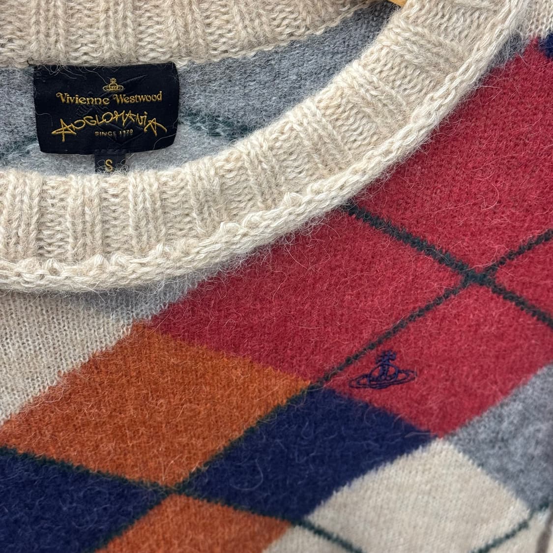 비비안웨스트우드 orb 아가일 모헤어 니트 (S) 상품이미지2