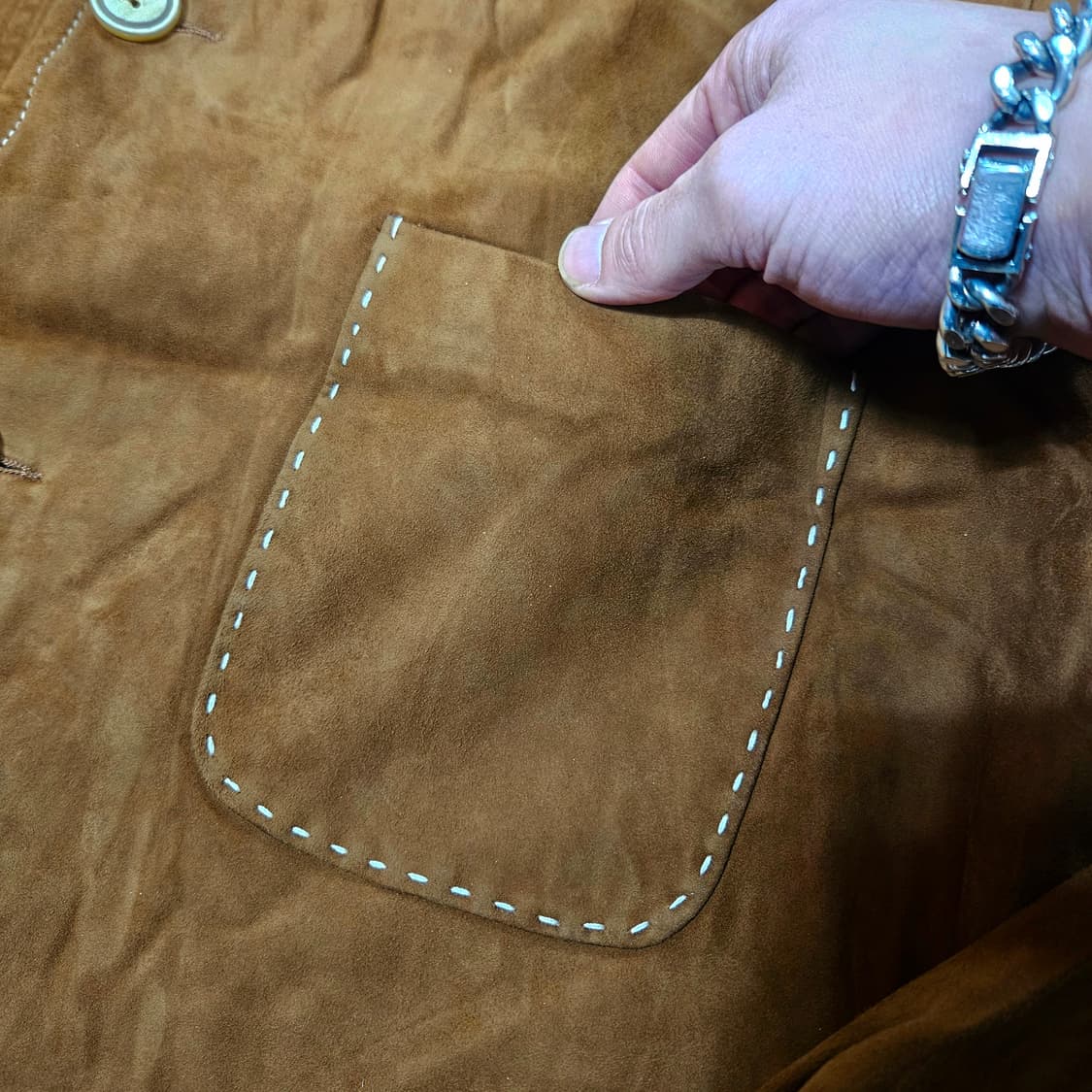 라마따(La-Matta)in Italy 염소가죽 스티치 웨스턴 셔츠 자켓 상품이미지5