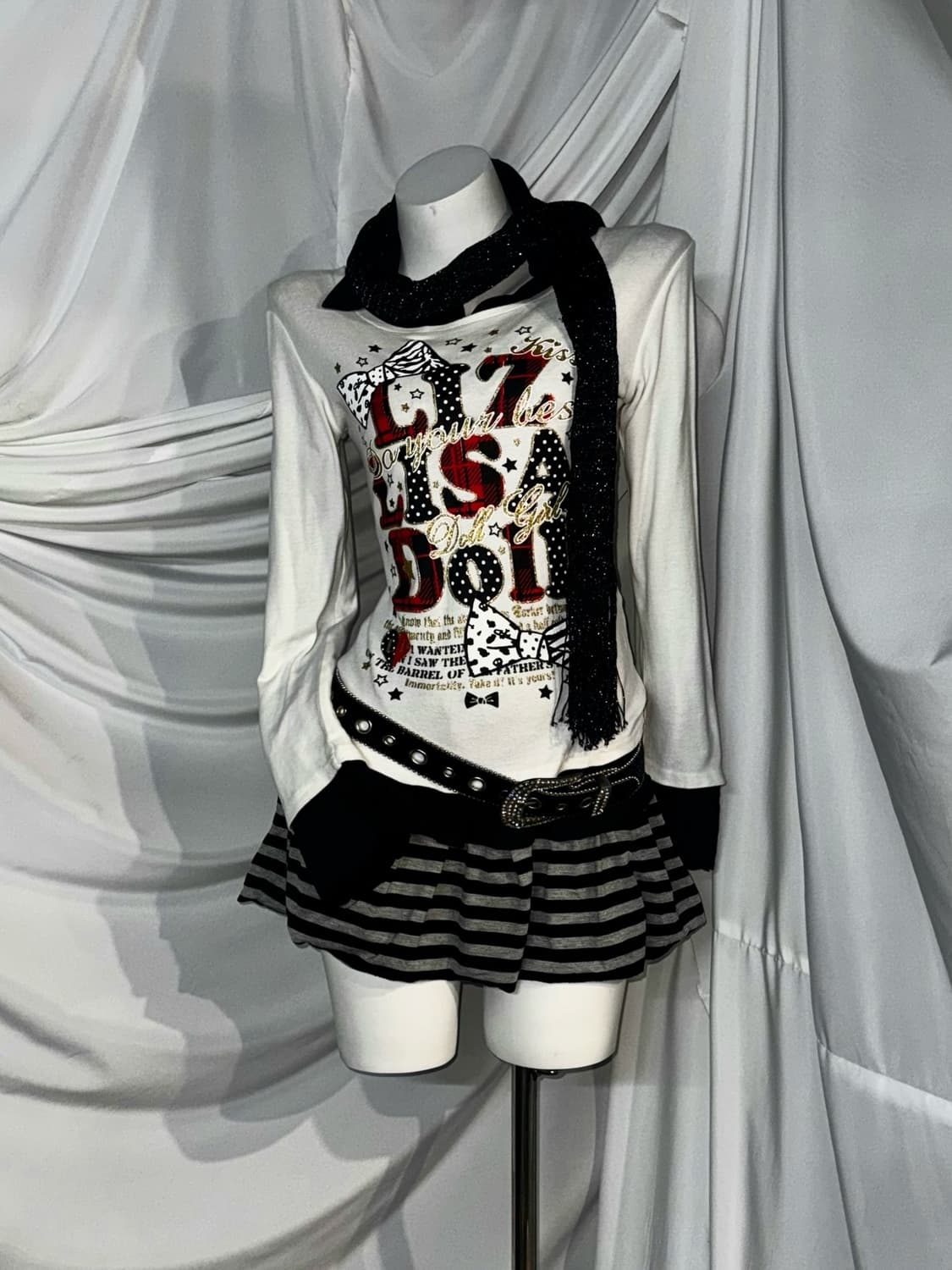 Liz LISA 리즈리사돌 무채색 갸루펑크데일리 갸펑 코디세트 상품이미지9