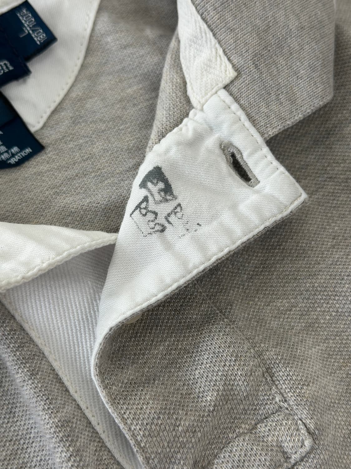 폴로 랄프로렌 그레이 배색 빅로고 카라티  상품이미지5