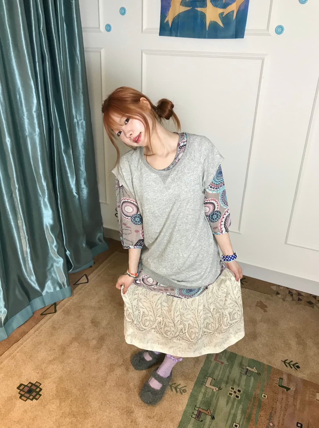 편안하지만 심심하지않은 퍼지는 실루엣이 귀여운 코디셋𖧧𓂃˖₊💐 상품이미지1