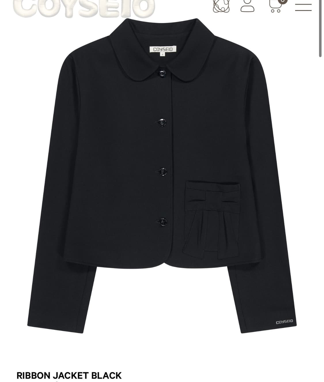 코이세이오 리본자켓 블랙 상품이미지1