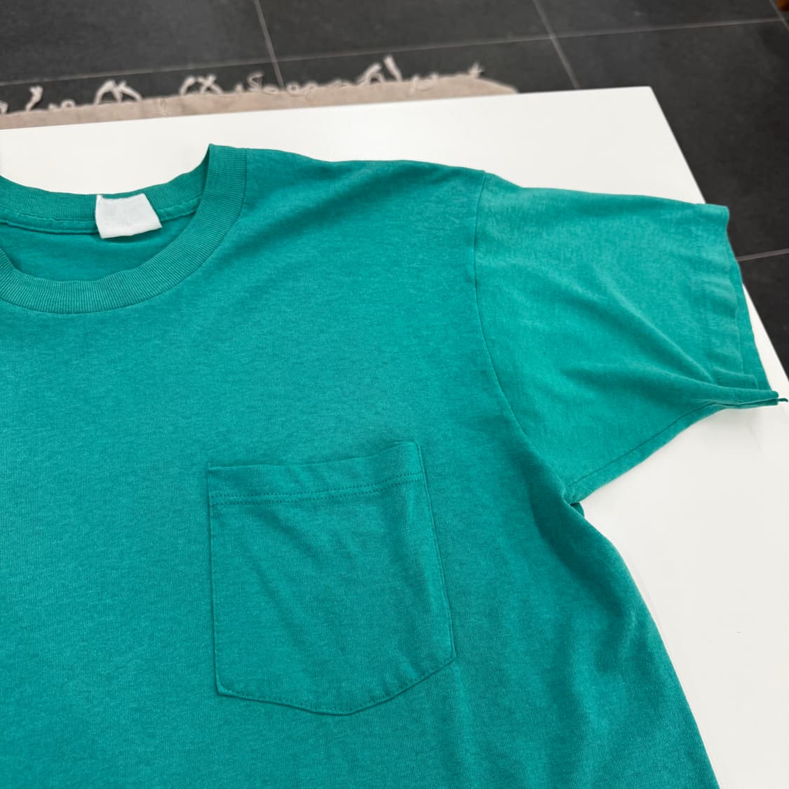 90‘s Emerald Green Blank Pocket T-shirts 상품이미지3