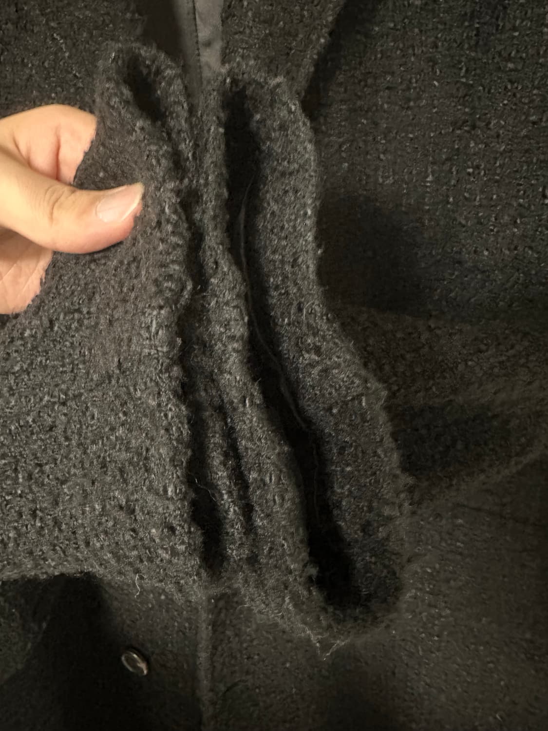 유스 20fw 트위드 체스터필드 코트 (블랙) L사이즈 판매 상품이미지5