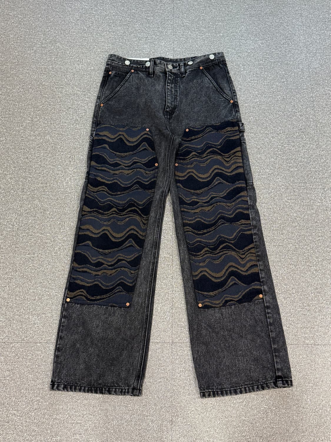 앤더슨벨 에스닉 패치 스트레이트 데님팬츠 M 상품이미지1