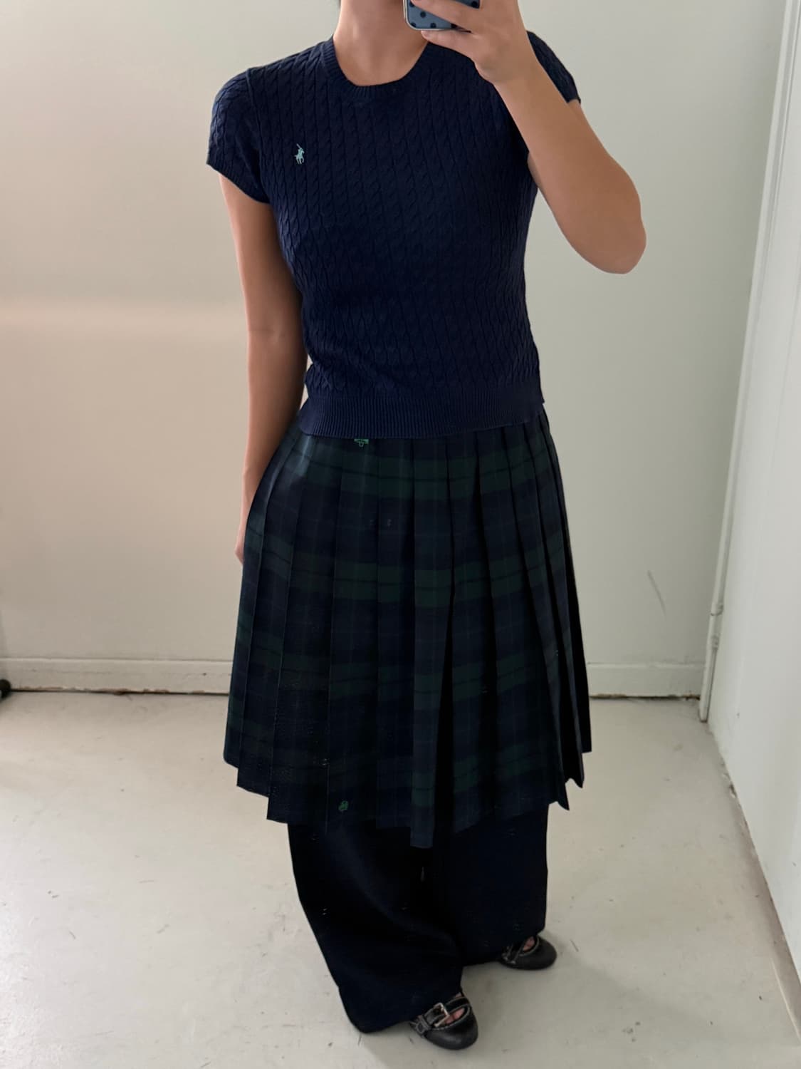 폴로 랄프로렌 네이비 케이블 반팔니트 상품이미지3