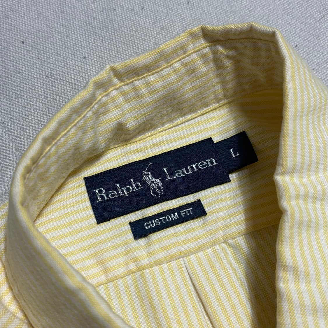 L 폴로랄프로렌 커스텀핏 옐로우 스트라이프 셔츠 상품이미지4