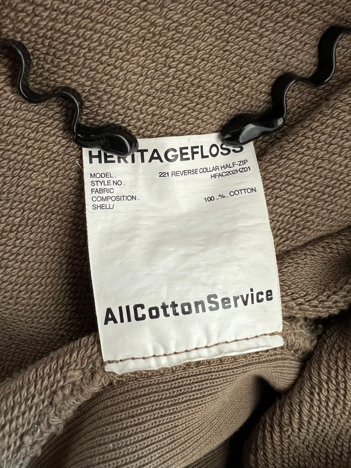 헤리티지 플로스 하프 집업 카키 상품이미지5