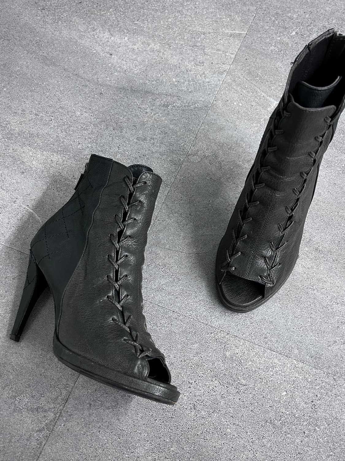 타임 아일렛 레이스 업 하이힐 부츠 상품이미지2