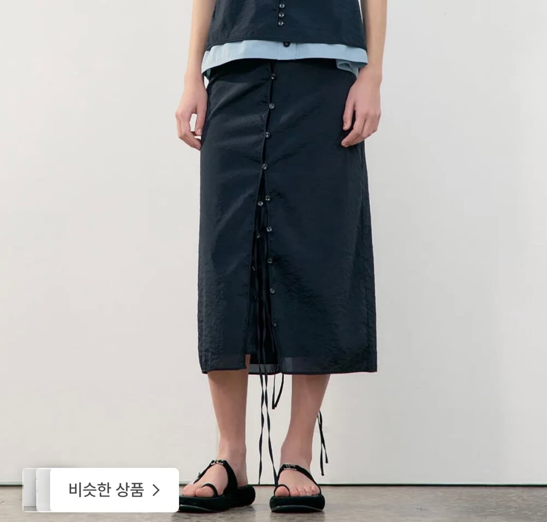 로우클래식 씨스루 버튼루프 레이어드 스커트 S 상품이미지1