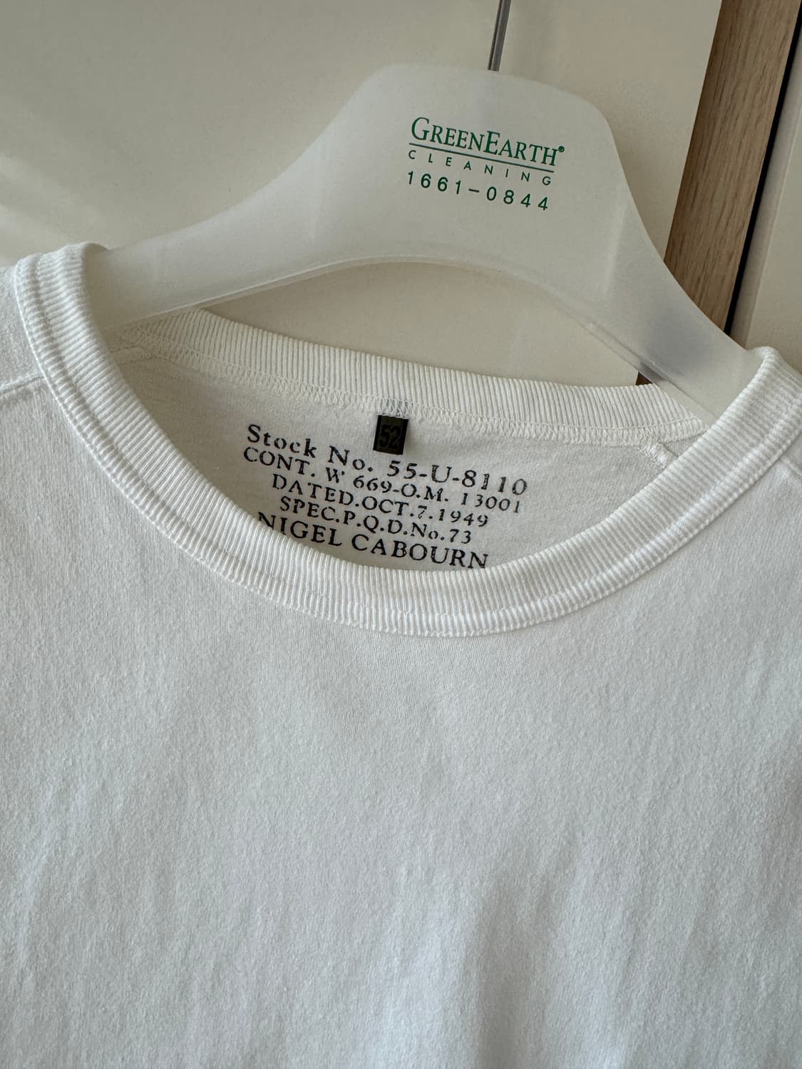 나이젤카본 5.6oz 반팔 티셔츠 화이트 (52사이즈 XL) 상품이미지3