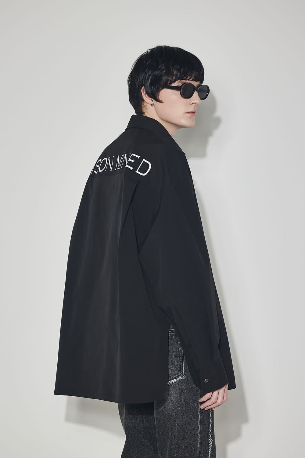 메종미네드 오버핏 블랙 셔츠 남성용 S사이즈 상품이미지1