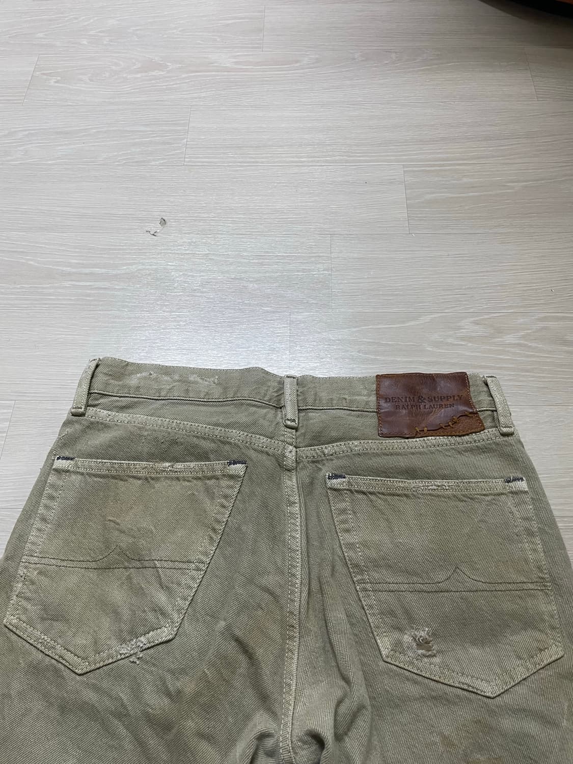 폴로 랄프 로렌 데님 & 서플라이✨ 빈티지 워싱 슬림핏 카키 팬츠 바지 상품이미지5