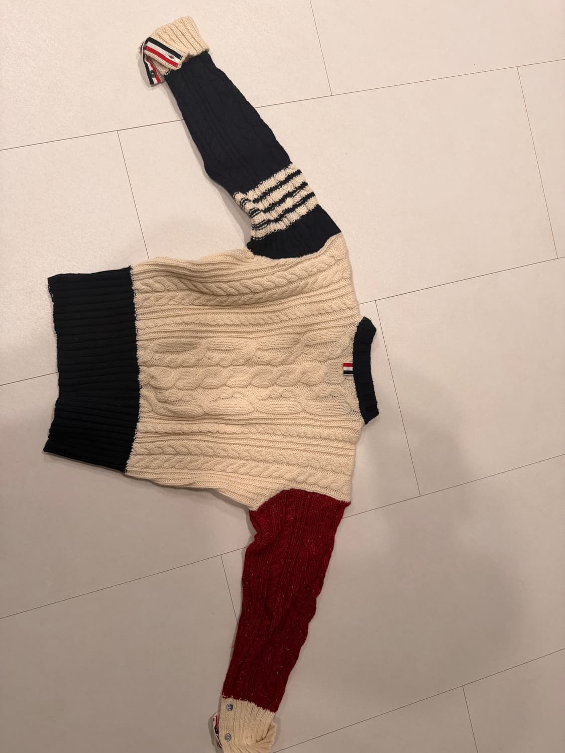 (2) 톰브라운 아란 케이블 크롭 니트 상품이미지2