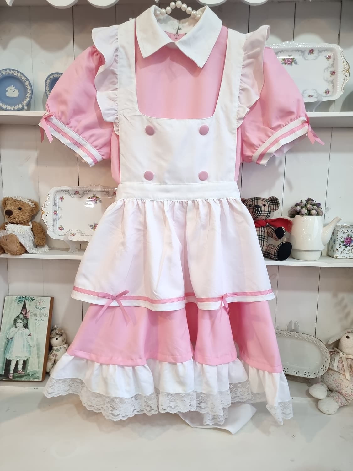 핑크 레이스 프릴 메이드의상 상품이미지1