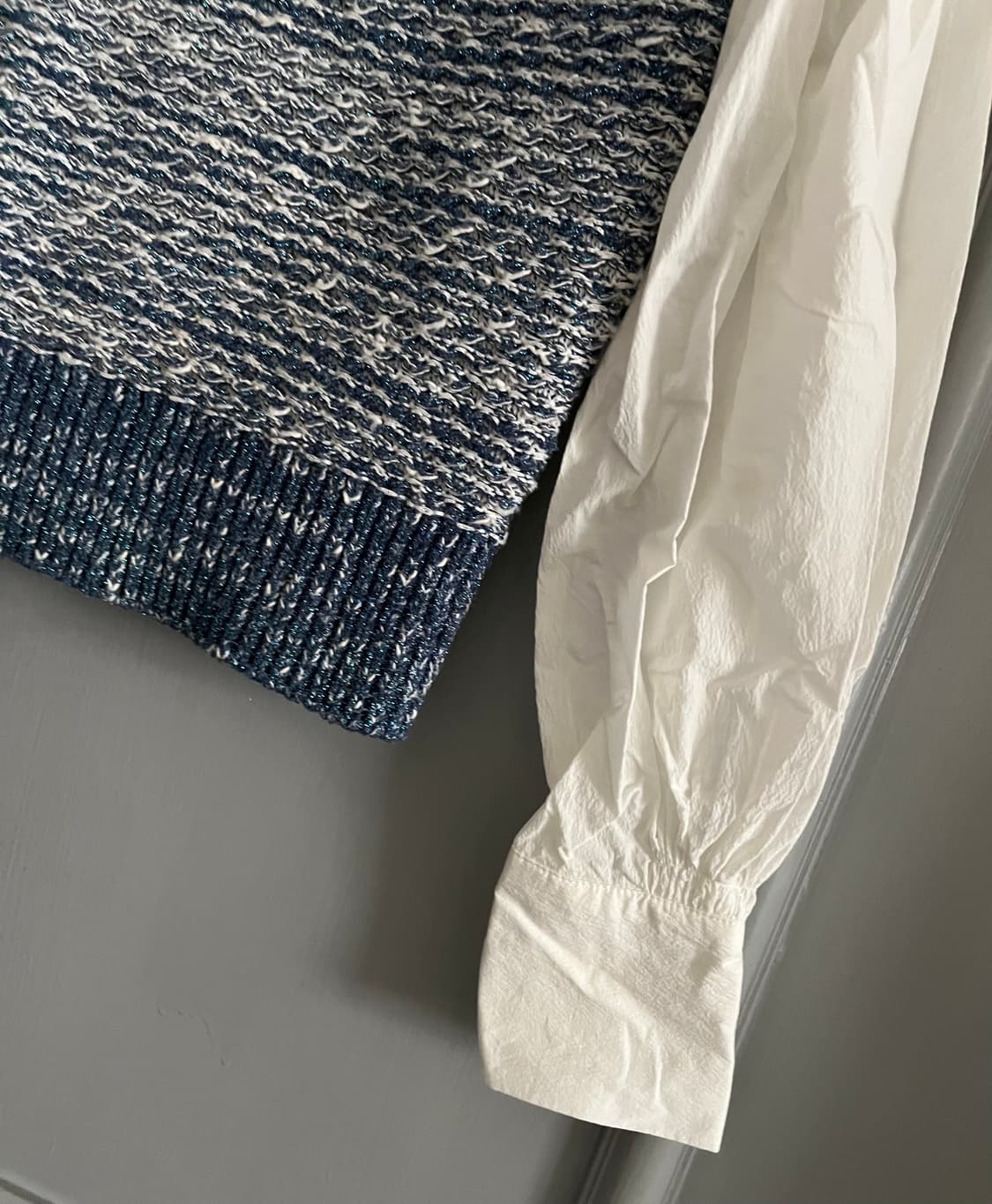 23ss 오브제 트위드 니트 베스트 레이어드셔츠 90사이즈 상품이미지4