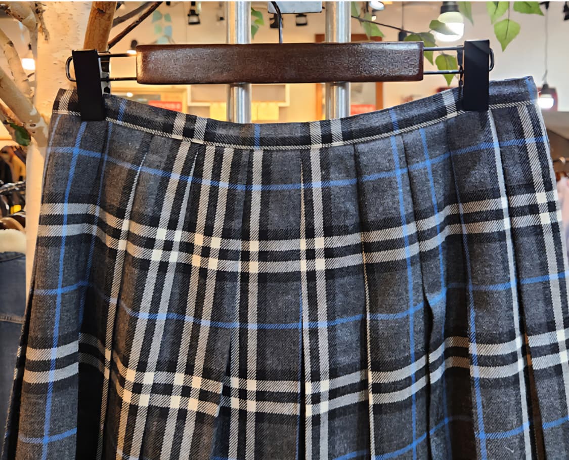 BURBERRY 버버리 블루라벨 체크 랩 버클 빈티지 스커트 상품이미지6