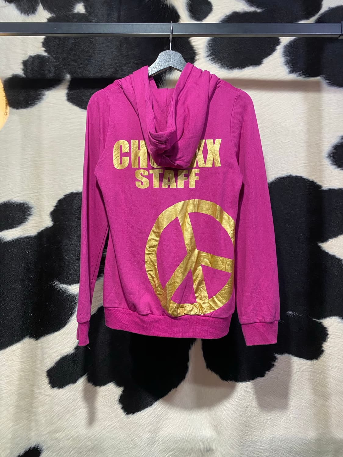 Japanese vtg y2k 골드 레터링 후드집업 상품이미지4