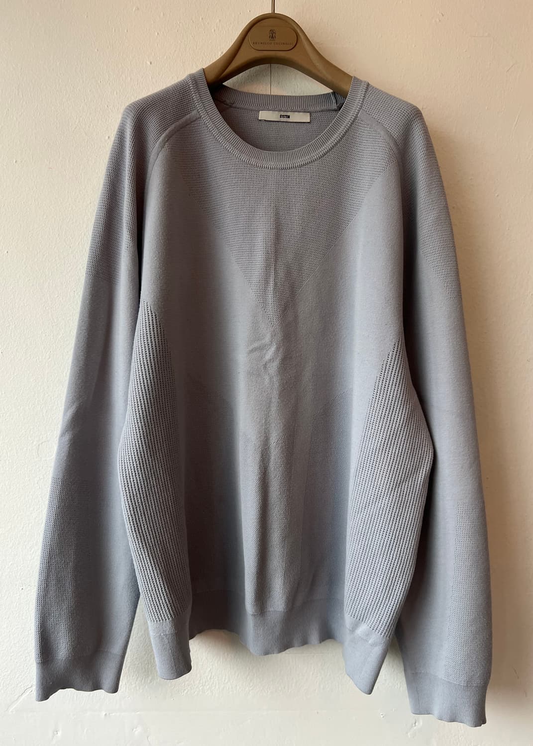 시스템 남성 인디블루 라운드니트 상품이미지1