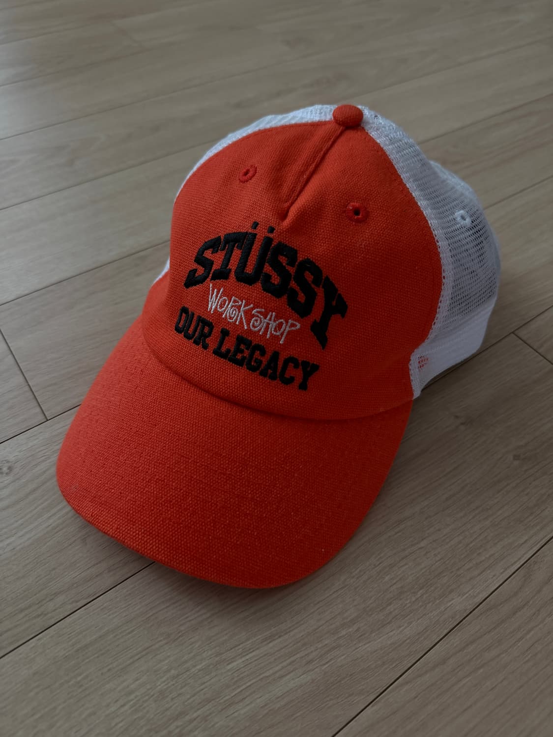 스투시 x 아워레가시 워크샵 로우 프로파일 트러커 캡 파이어 모자 상품이미지1