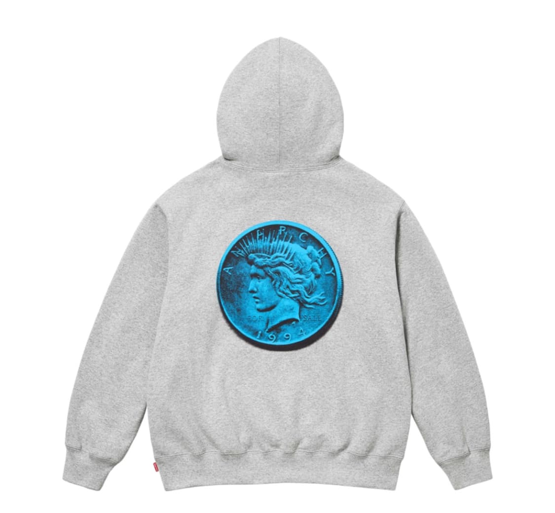 당일배송) L 슈프림 아나키 후드 스웨트셔츠 헤더 그레이 - 24FW 상품이미지1