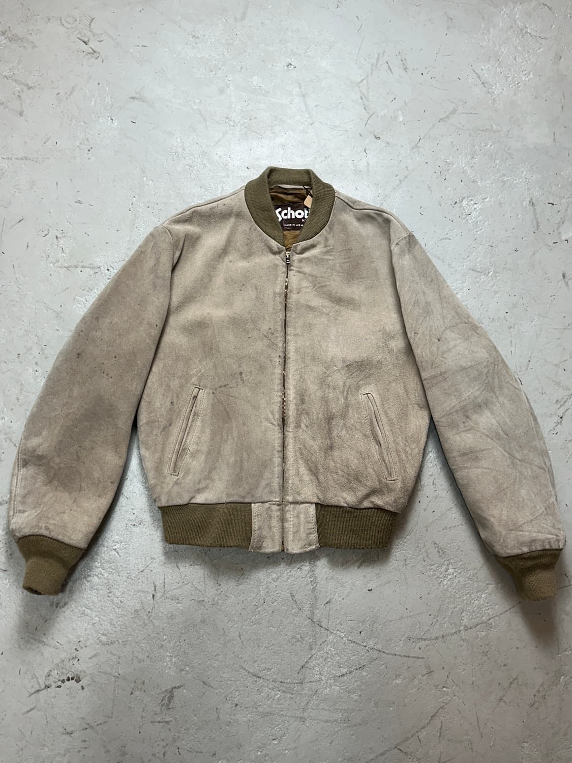 90's USA 빈티지 쇼트 스웨이드 봄버 자켓 빈티지레더 자켓 상품이미지1