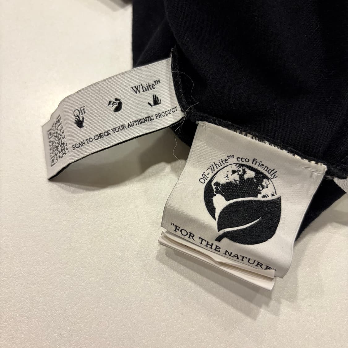 [XXL] 오프화이트 오버 블랙 긴팔 티셔츠 C82 상품이미지7