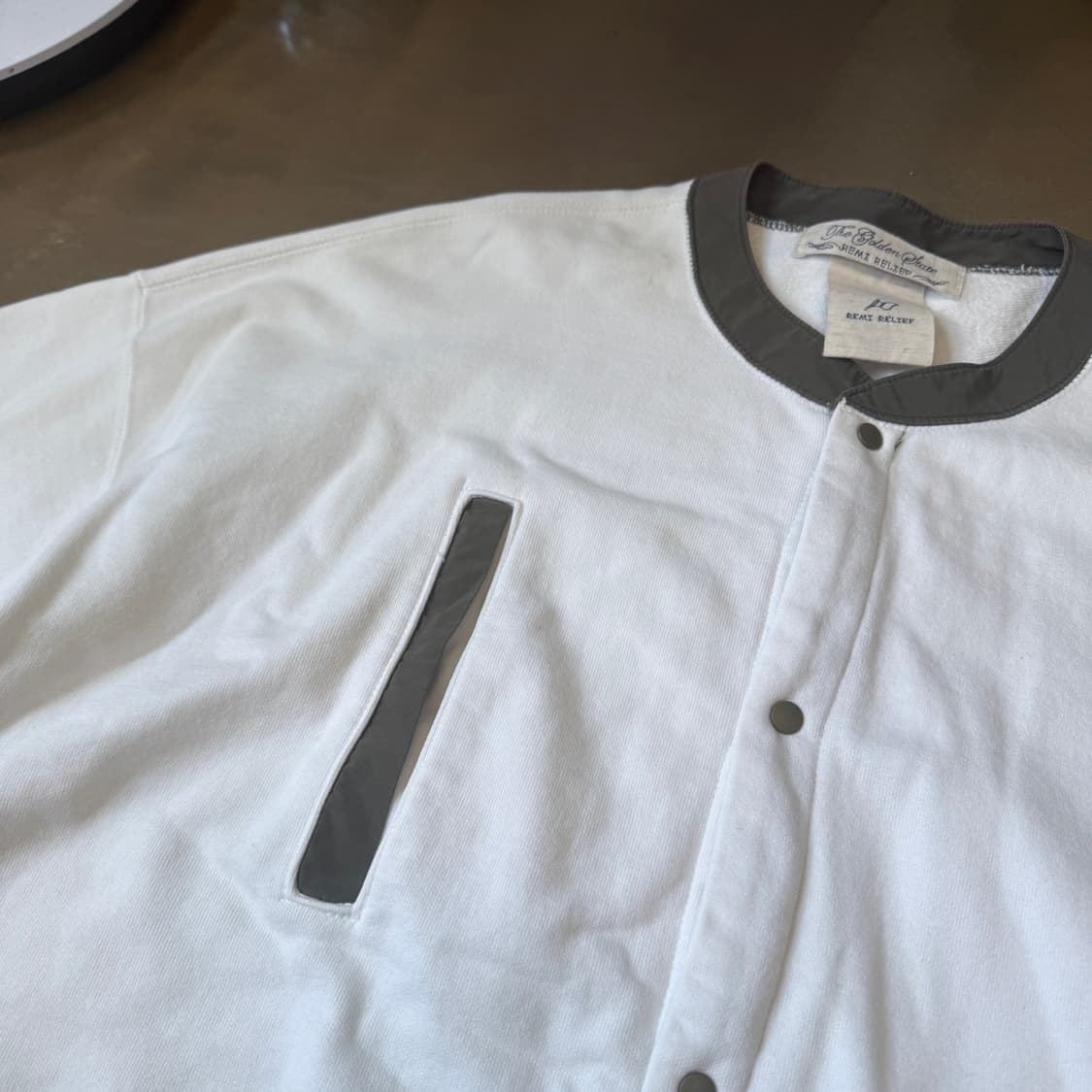 L ~XL 레미 릴리프 스웻셔츠 패브릭 가디건 상품이미지4