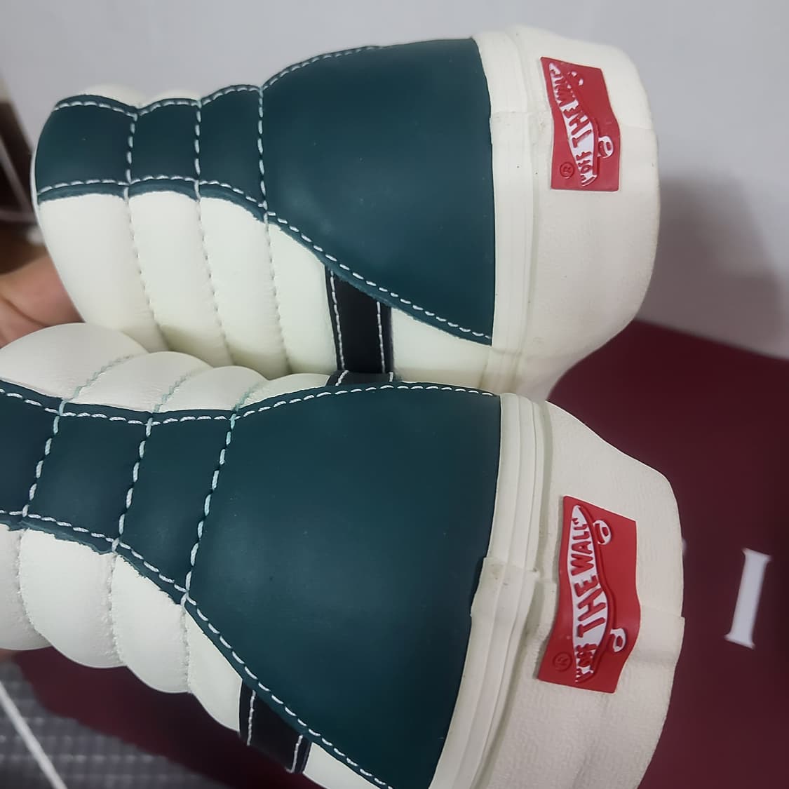 새상품 반스 sk 8볼트 바이 스케이트 하이 에버그린 레더 250 상품이미지4