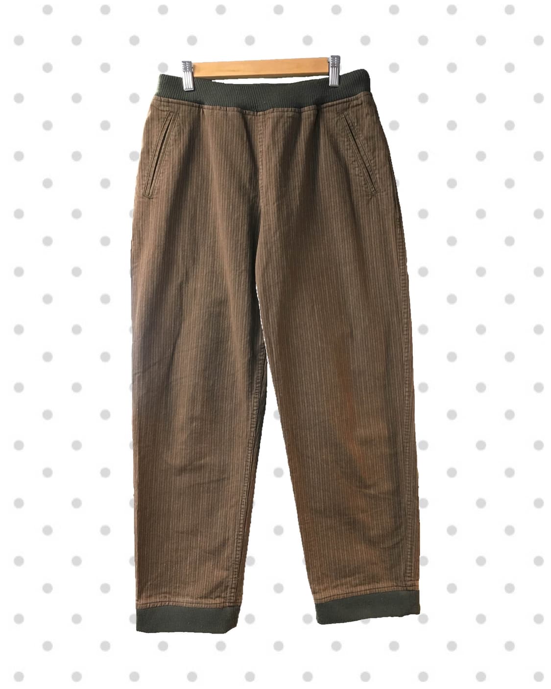 vintage striped banding pants brown 상품이미지5