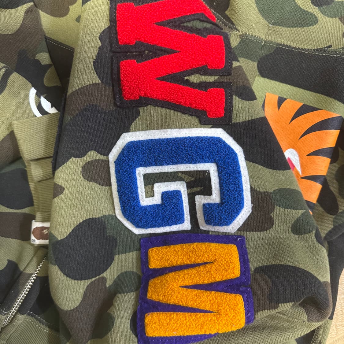 베이프 녹계 샤크 후드집업 M 정품 상품이미지6