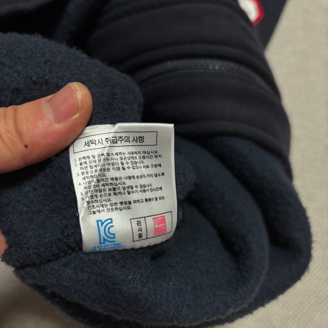 두산베어스 로고 기모 후드집업 상품이미지5