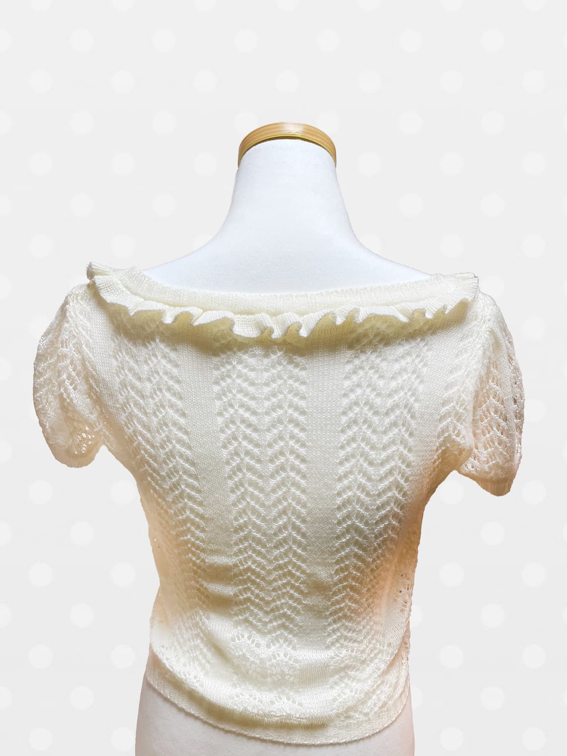 트랄라라  하트 단추 크로쉐 반팔 볼레로 가디건 상품이미지3