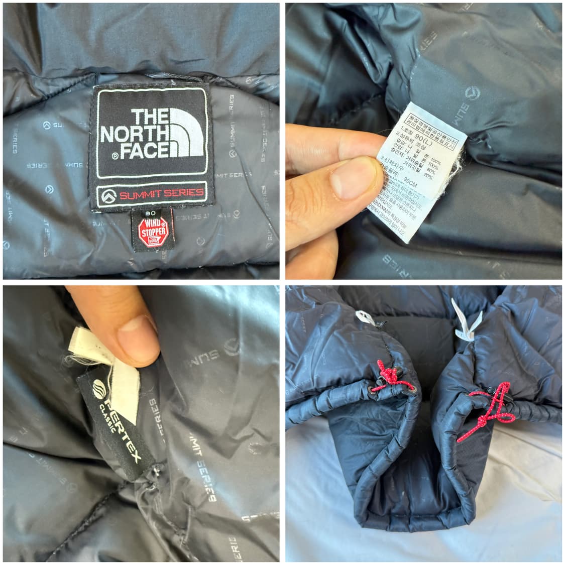노스페이스 써밋 퍼텍스 초경량패딩 (L) 700 윈드스토퍼 상품이미지7