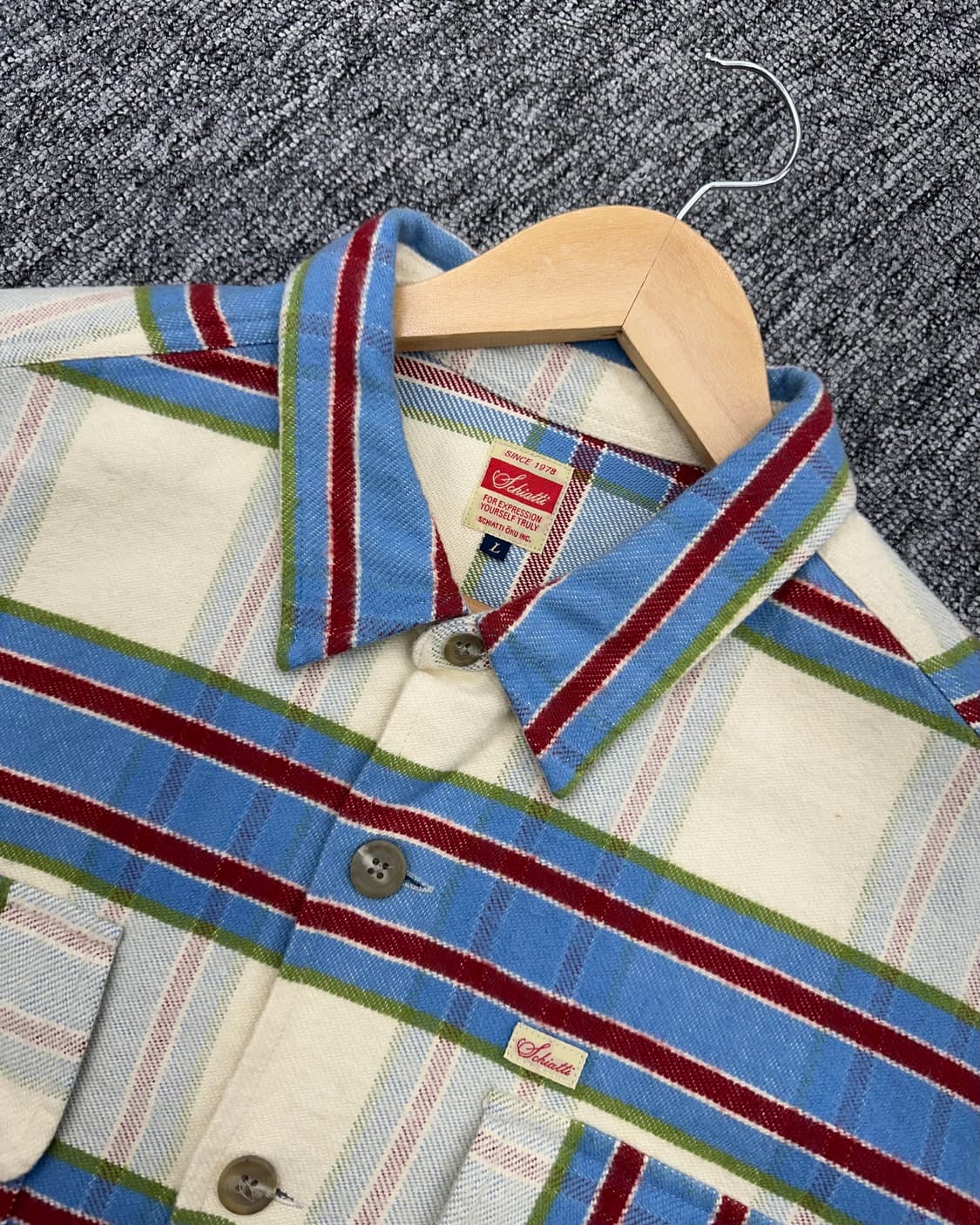 (L)SCHIATTI 체크 울셔츠-M1150 상품이미지3