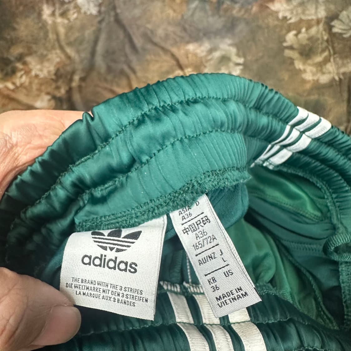 아디다스 빈티지 삼선 트레포일로고 그린와이드트랙팬츠 L 상품이미지3
