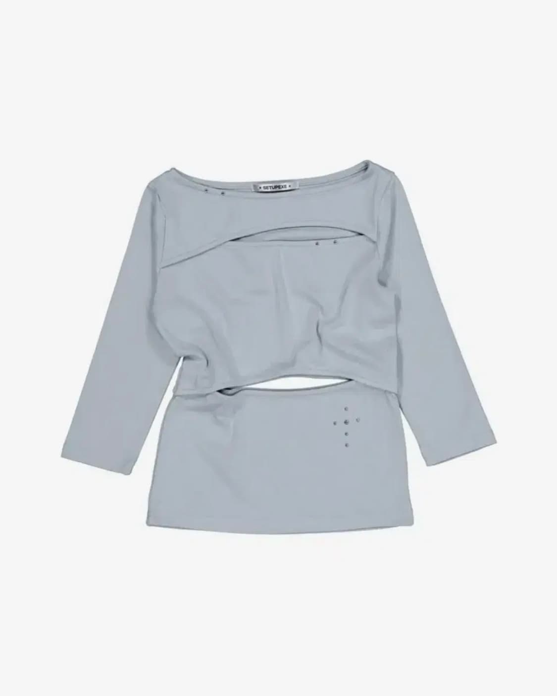 셋업이엑스이 DOUBLE CUT-OUT TOP / MINT GRAY 상품이미지1