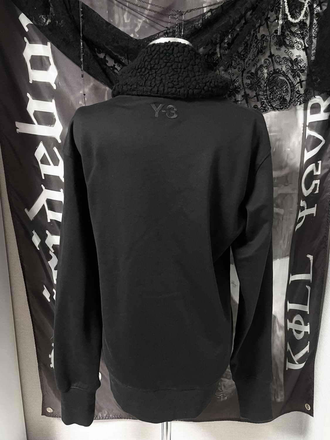 요지야마모토 Y3 하이넥 비대칭 버튼 스웻 가디건 무채색다크웨어유니섹스 상품이미지6