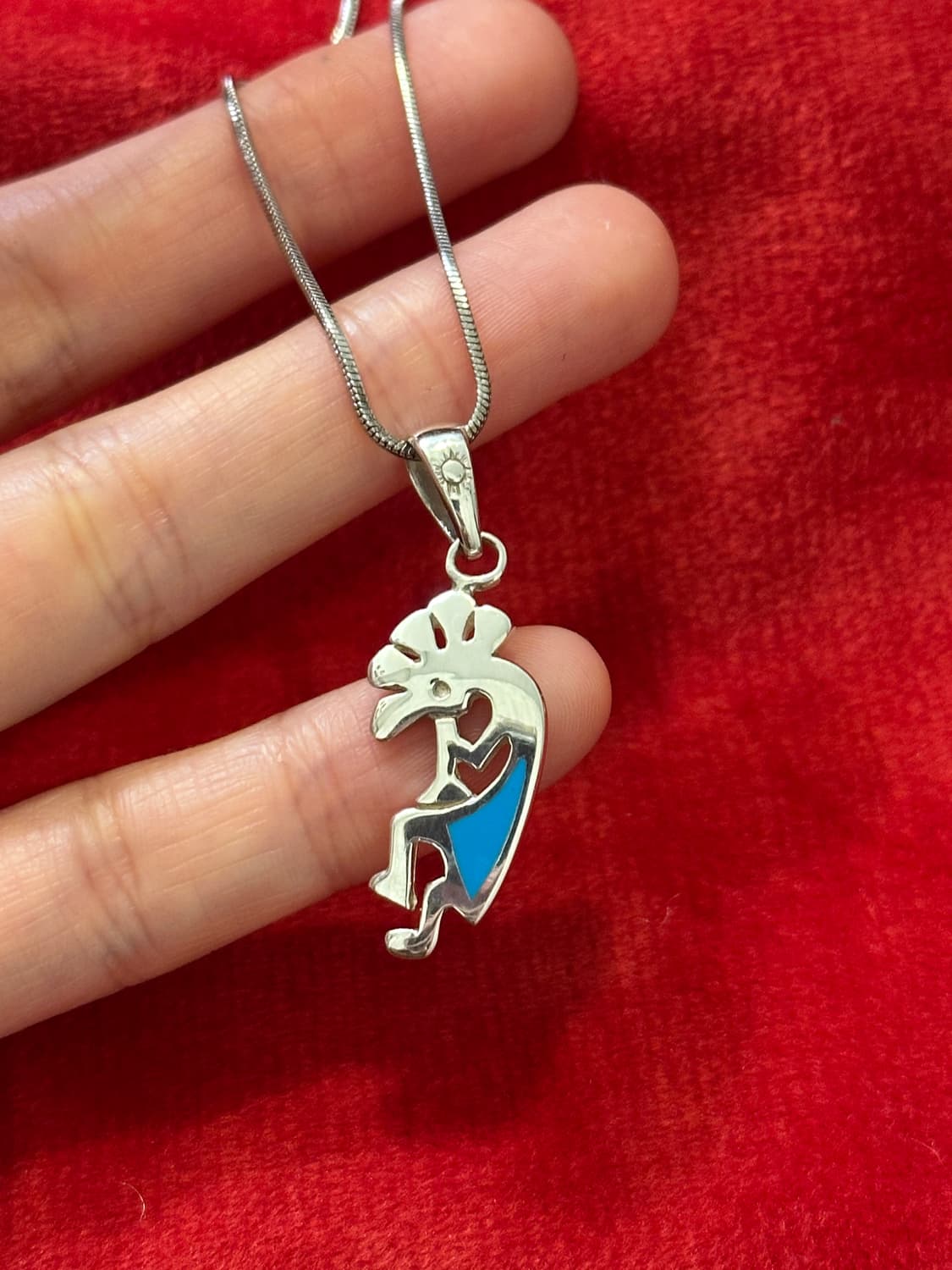 Kokopelli Turquoise Inlay Pendant Neckla 상품이미지1