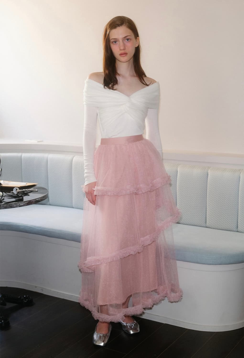 더티스 로즈 튤 샤스커트 드레스 상품이미지1