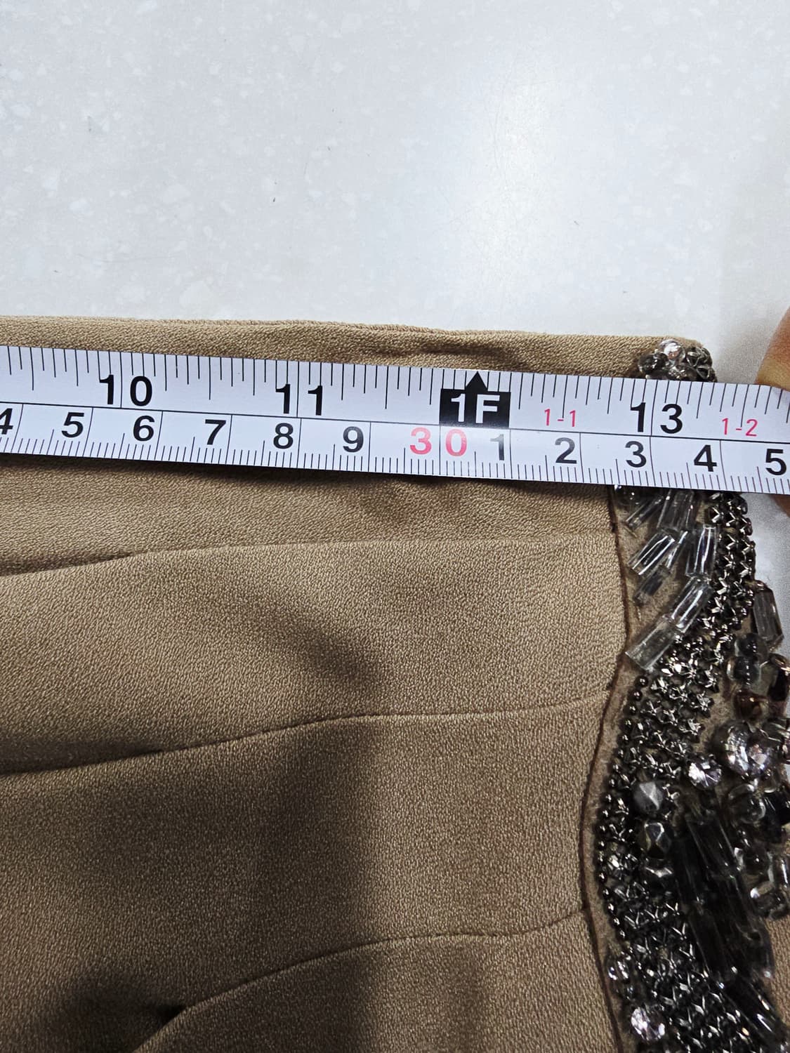 모조에스핀 베이지 스커트 큐빅 포인트 상품이미지7