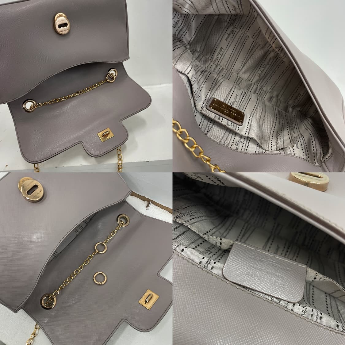 페라가모 더블 간치니 라벤더 골드 체인 숄더백 가방 상품이미지9