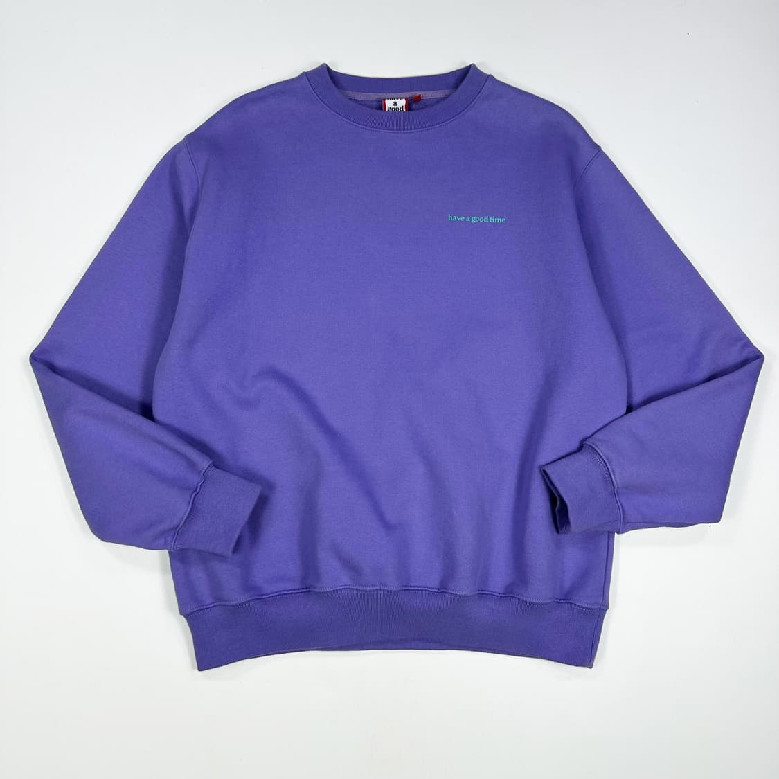 해브어굿타임 (해굿타) 퍼플 백로고 맨투맨 (L) 상품이미지2
