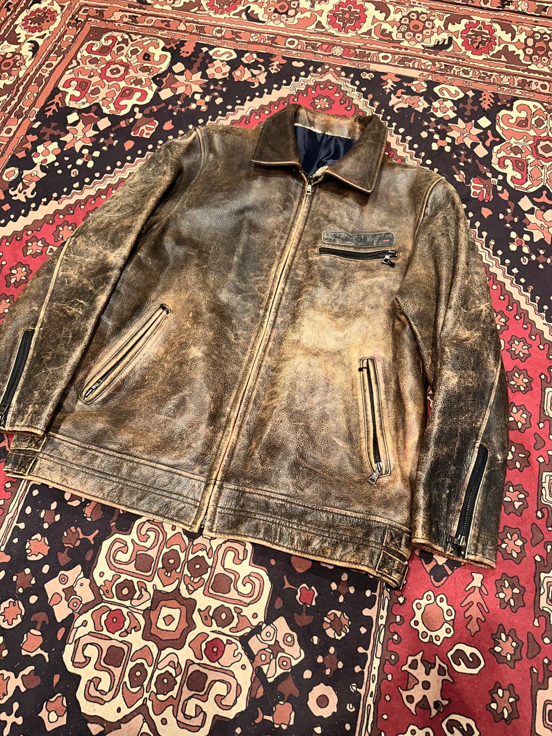 ( L ) 빈티지가죽 워크웨어 아메카지 스포츠가죽자켓 레더자켓 상품이미지5